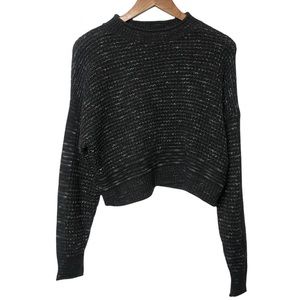 Abound Mock Neck Waffle Shaker Knit Grey Charcoal Sweater Size Medium NEW